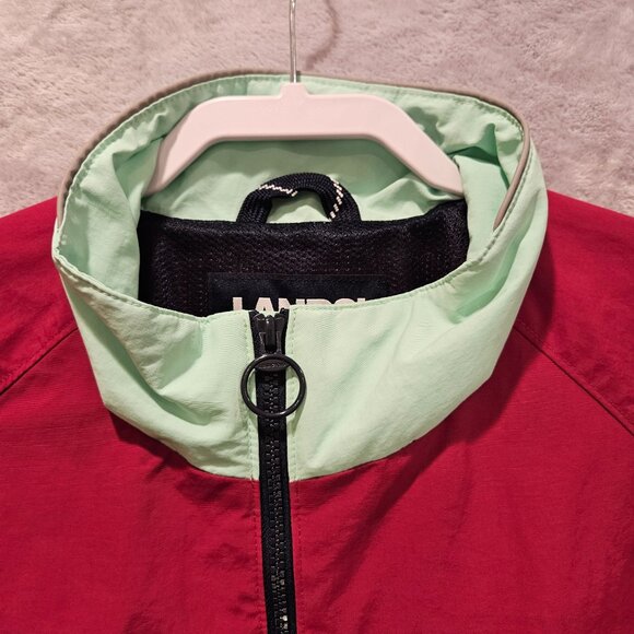 Lands End Jacket Mens Large colorful retro hipster wind breaker beachy coastal - Picture 9 of 16